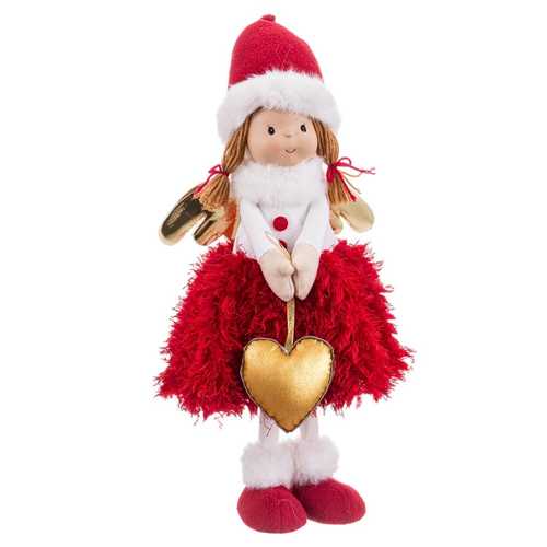ÁNGEL DE PIE POLIESTER ROJO 24 X 15 X 48 CM