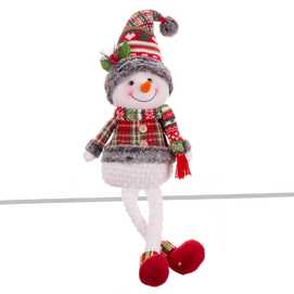 MUÑECO NIEVE PIERNAS POLIESTER 25 X 15 X 79 CM