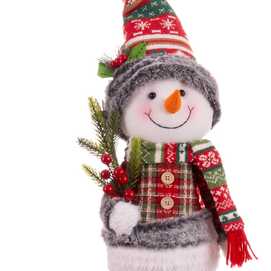 MUÑECO NIEVE DE PIE POLIESTER 24 X 16 X 74 CM