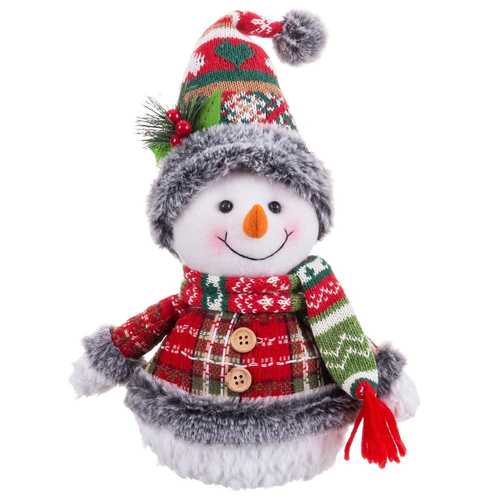 MUÑECO NIEVE DE PIE POLIESTER 20 X 12 X 33 CM