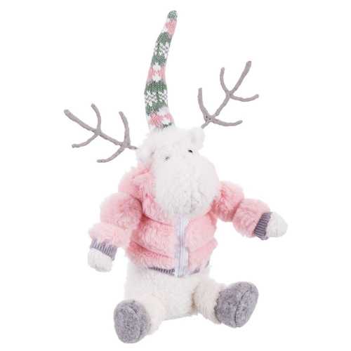 CIERVO SENTADO POLIÉSTER-ARENA 18 X 11 X 27 CM