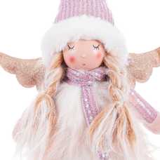 ÁNGEL DE PIE POLIÉSTER-CEMENTO ROSA 21 X 10 X 48 CM