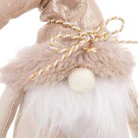 PAPA NOEL POLIÉSTER-ALGODÓN CHAMPÁN 12 X 10 X 26 CM