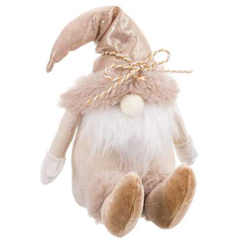 PAPA NOEL POLIÉSTER-ALGODÓN CHAMPÁN 12 X 10 X 26 CM