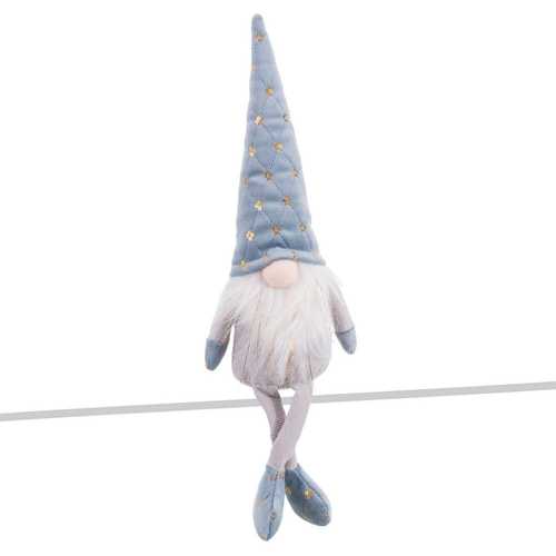 PAPA NOEL PIERNAS TEJIDO AZUL 14 X 9 X 40 CM