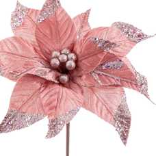 FLOR ''POINSETTIA'' TELA ROSA 29 X 50 CM