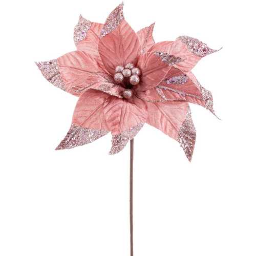 FLOR ''POINSETTIA'' TELA ROSA 29 X 50 CM