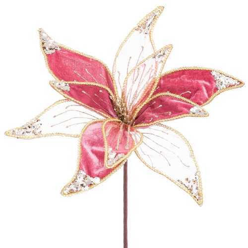 POINSETTIA POLIESTER ROJO 40 X 40 X 40 CM