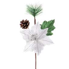 VARA ''POINSETTIA'' TEJIDO PLATA 24 CM