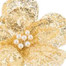 MAGNOLIA CON CLIP POLIESTER CHAMPÁN 22 X 22 X 10 CM