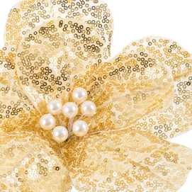 MAGNOLIA CON CLIP POLIESTER CHAMPÁN 22 X 22 X 10 CM