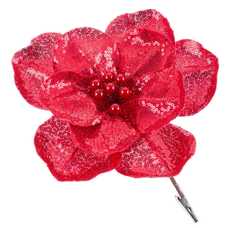 MAGNOLIA CON CLIP POLIESTER ROJO 22 X 22 X 10 CM