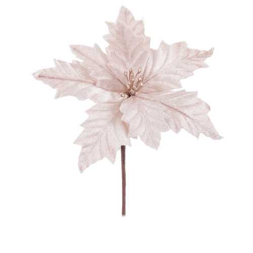PICK POINSETTIA POLIESTER CHAMPÁN 17 X 17 X 15 CM