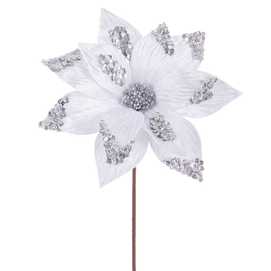 POINSETTIA POLIESTER BLANCO 30 X 30 X 40 CM