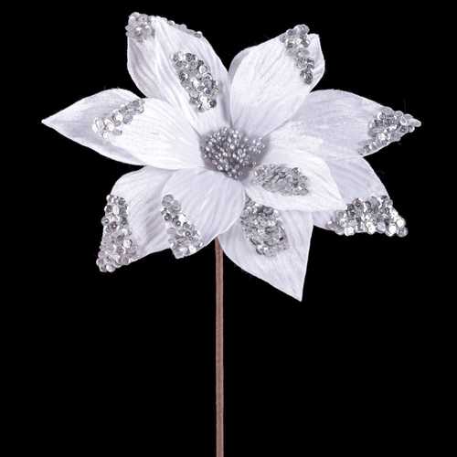 POINSETTIA POLIESTER BLANCO 30 X 30 X 40 CM
