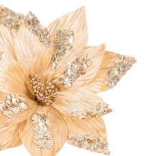 POINSETTIA POLIESTER ORO 30 X 30 X 40 CM