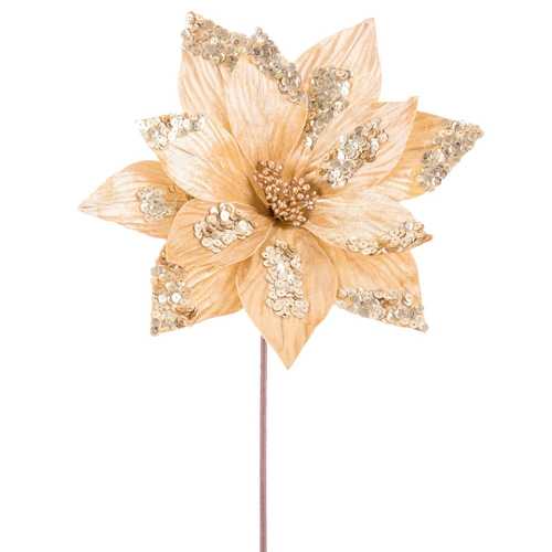 POINSETTIA POLIESTER ORO 30 X 30 X 40 CM