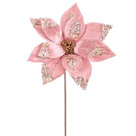 POINSETTIA POLIESTER ORO ROSA 30 X 30 X 40 CM