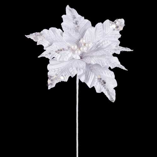 POINSETTIA POLIESTER BLANCO 32 X 32 X 40 CM
