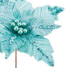 POINSETTIA POLIESTER TURQUESA 32 X 32 X 40 CM