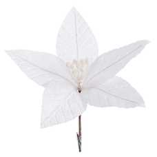 PICK POINSETTIA CON CLIP POLIESTER 24 X 24 X 10 CM