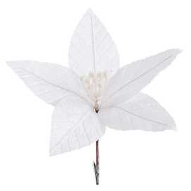 PICK POINSETTIA CON CLIP POLIESTER 24 X 24 X 10 CM