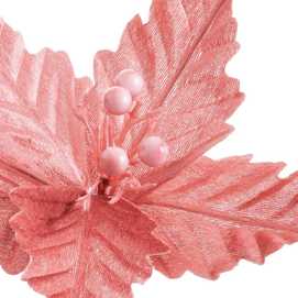 PICK POINSETTIA CON CLIP PLÁSTICO 25 X 25 X 13 CM