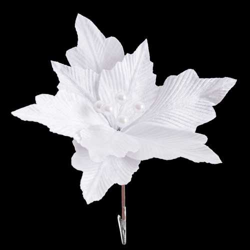 PICK POINSETTIA CON CLIP POLIESTER