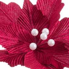 PICK POINSETTIA CON CLIP POLIESTER