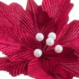 PICK POINSETTIA CON CLIP POLIESTER