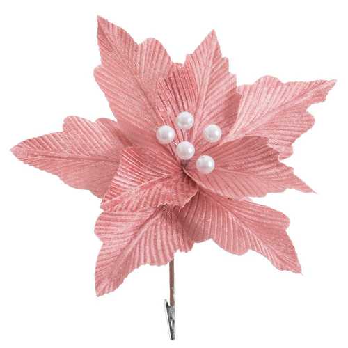 PICK POINSETTIA CON CLIP POLIESTER