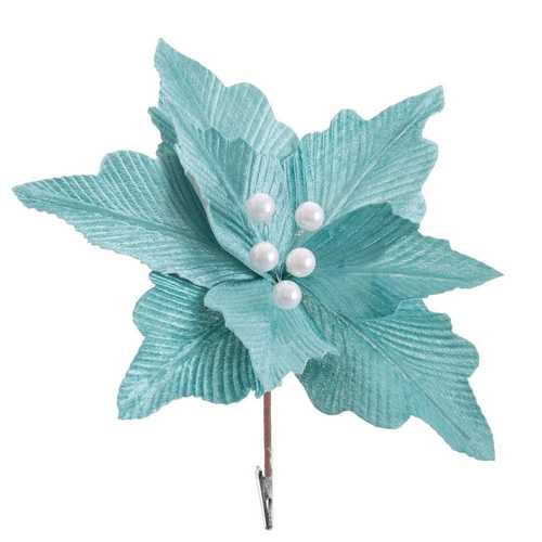 PICK POINSETTIA CON CLIP POLIESTER