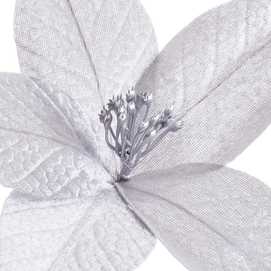 POINSETTIA POLIESTER PLATA 25 X 25 X 29 CM