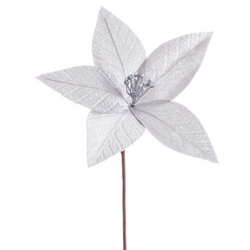 POINSETTIA POLIESTER PLATA 25 X 25 X 29 CM