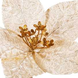 POINSETTIA POLIESTER ORO 23 X 23 X 29 CM