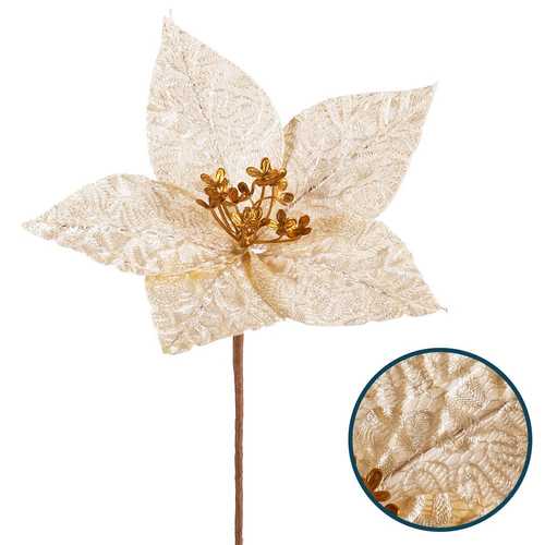 POINSETTIA POLIESTER ORO 23 X 23 X 29 CM
