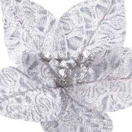 POINSETTIA POLIESTER PLATA 23 X 23 X 29 CM