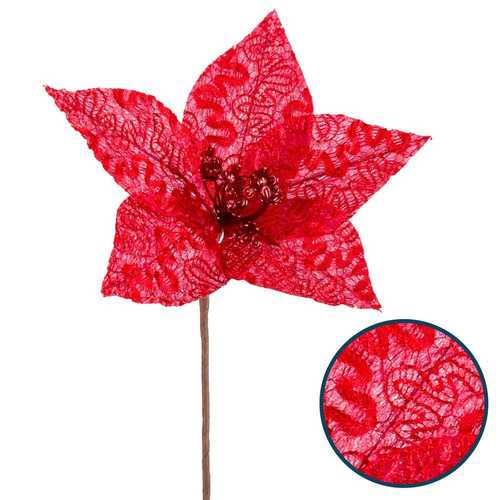 POINSETTIA POLIESTER ROJO 23 X 23 X 29 CM