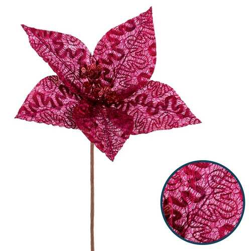 POINSETTIA POLIESTER BORGOÑA 23 X 23 X 29 CM