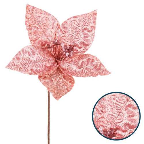 POINSETTIA POLIESTER ROSA VIEJO 23 X 23 X 29 CM