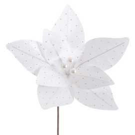 POINSETTIA POLIESTER BLANCO 30 X 30 X 29 CM