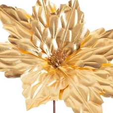 PICK POINSETTIA METALIZADO POLIESTER ORO 30 X 30 X 20 CM