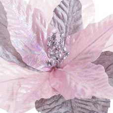 POINSETTIA 2 COLORES POLIESTER PLATA 30 X 30 X 29 CM