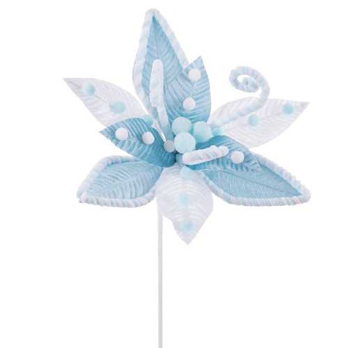 POINSETTIA POLIESTER AZUL 32 X 32 X 50 CM