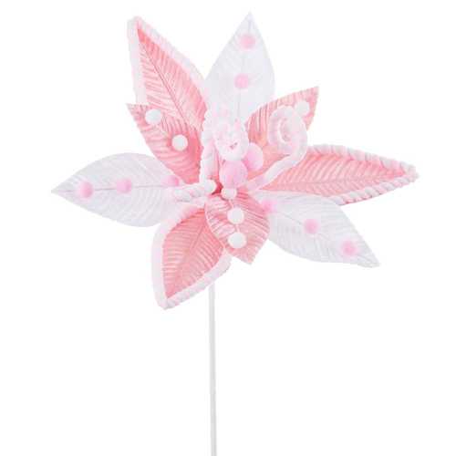 POINSETTIA POLIESTER ROSA 32 X 32 X 50 CM