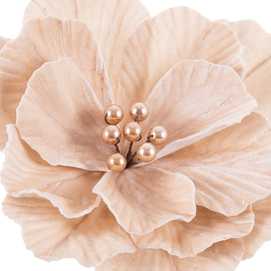 MAGNOLIA CON CLIP POLIESTER CHAMPÁN 24 X 24 X 10 CM