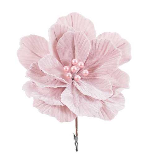 MAGNOLIA CON CLIP POLIESTER ROSA 24 X 24 X 10 CM
