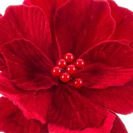 MAGNOLIA CON CLIP POLIESTER ROJO 24 X 24 X 10 CM