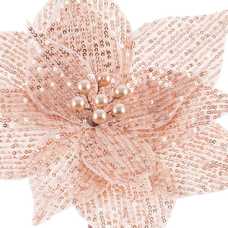 POINSETTIA POLIESTER ORO ROSA 30 X 30 X 50 CM