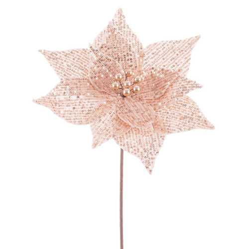 POINSETTIA POLIESTER ORO ROSA 30 X 30 X 50 CM